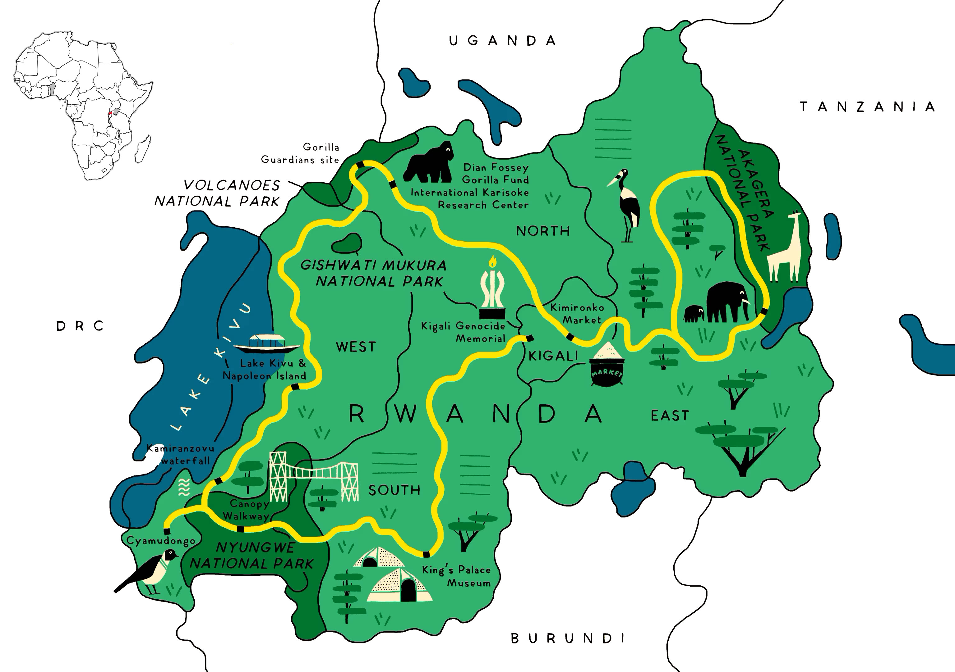 map of rwanda map of rwanda